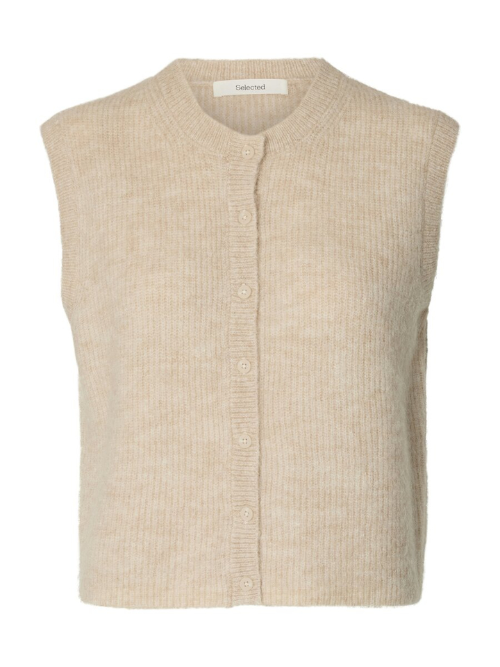 Beige gilet zonder mouwen Slwlulu Selected