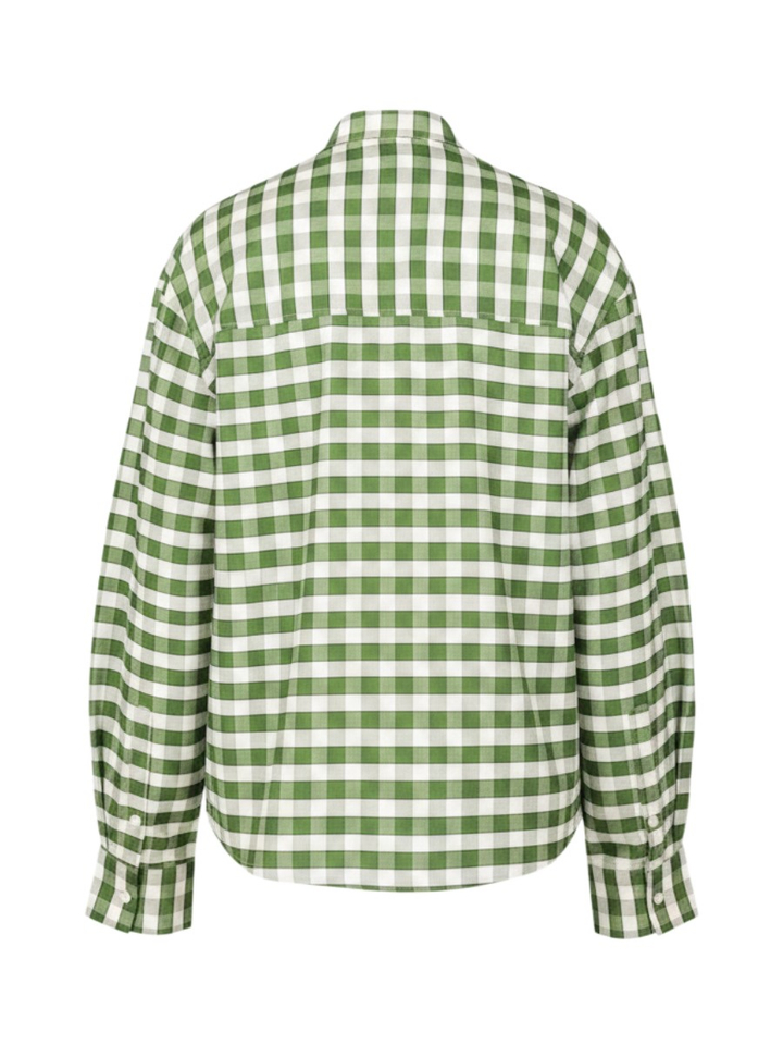 Groene geruite bloes met frul Mii
