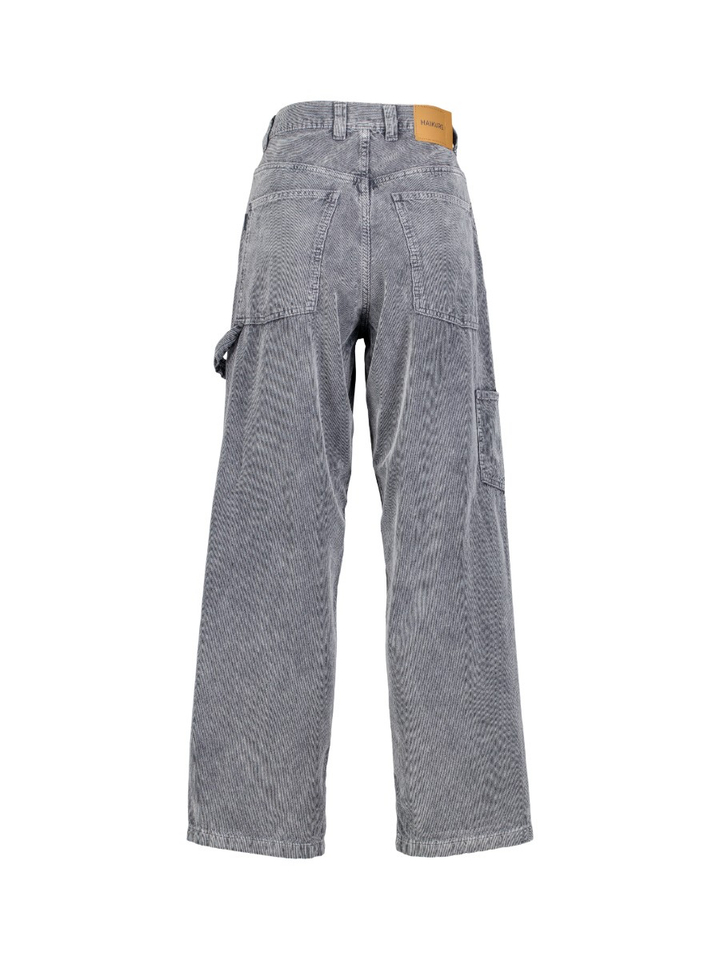 Grijz ecargo broek in ribfluweel Sibilla Velvet Haikure