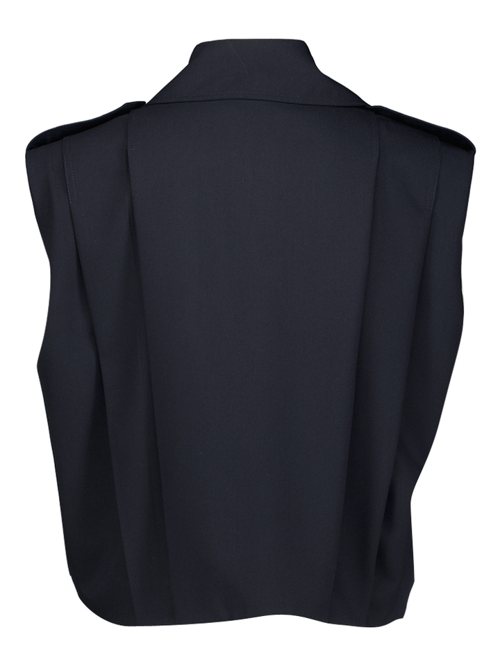 Donkerblauwe mouwloze oversized cardigan met kraag Imperial 