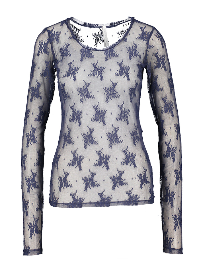 Blauw kanten t-shirt met lange mouwen Imperial 
