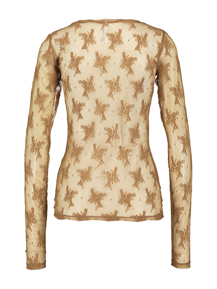 Bruine kanten t-shirt met lange mouwen Imperial