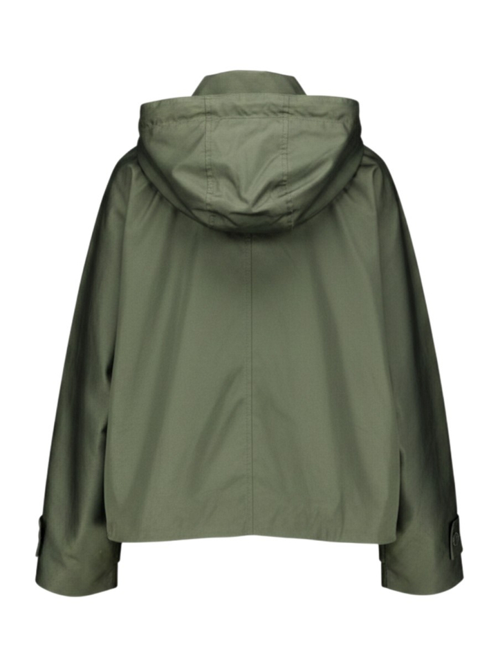 Groene trenchcoat Hooded WithBlack