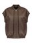 Donkerbruine bomber bodywarmer met ribboorden Withblack
