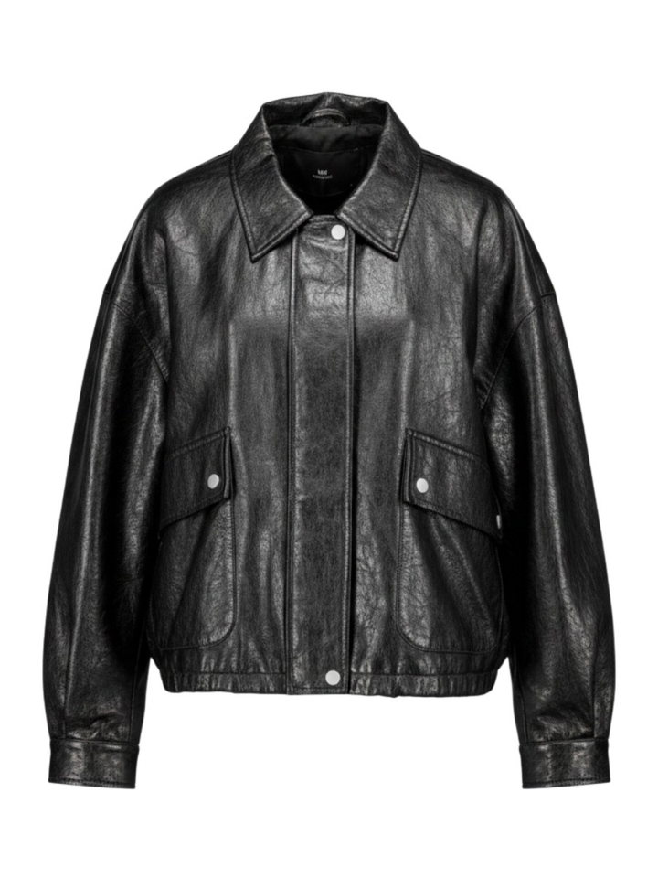 Zwarte lederlook jas Vegan Withblack