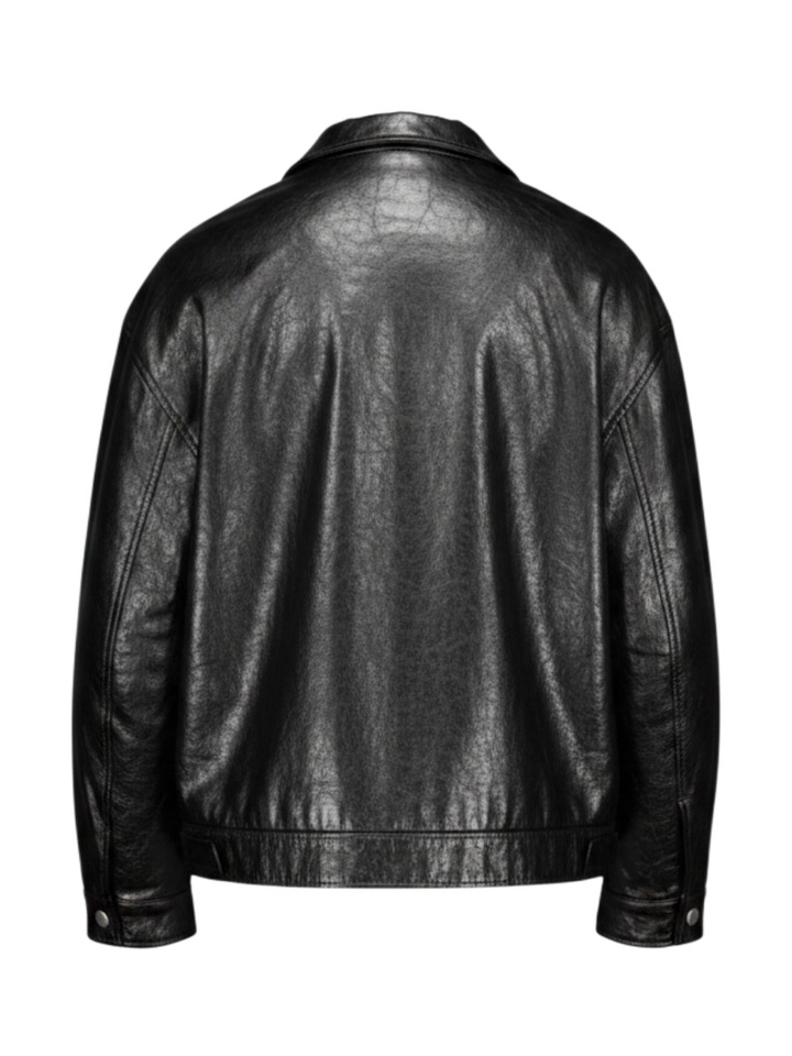 Zwarte lederlook jas Vegan Withblack