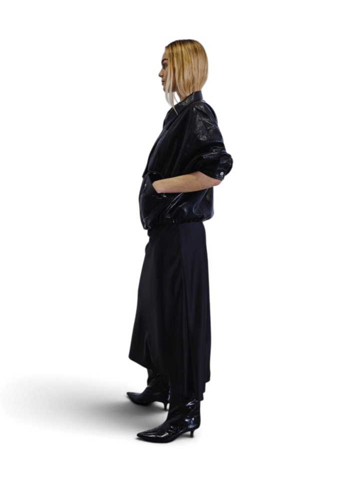 Zwarte lederlook jas Vegan Withblack
