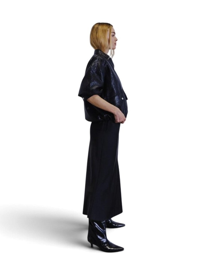 Zwarte lederlook jas Vegan Withblack