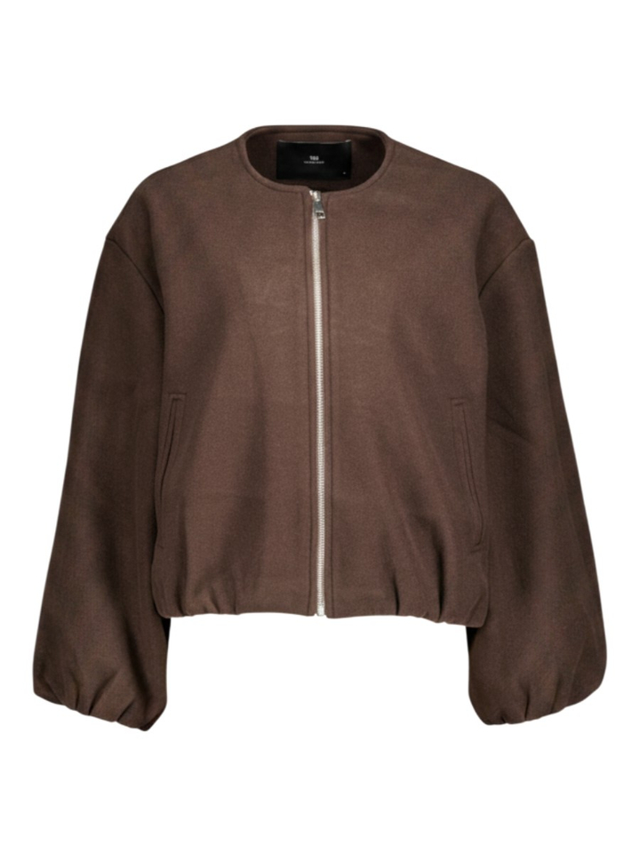 Donkerbruine jas Bomber Withblack