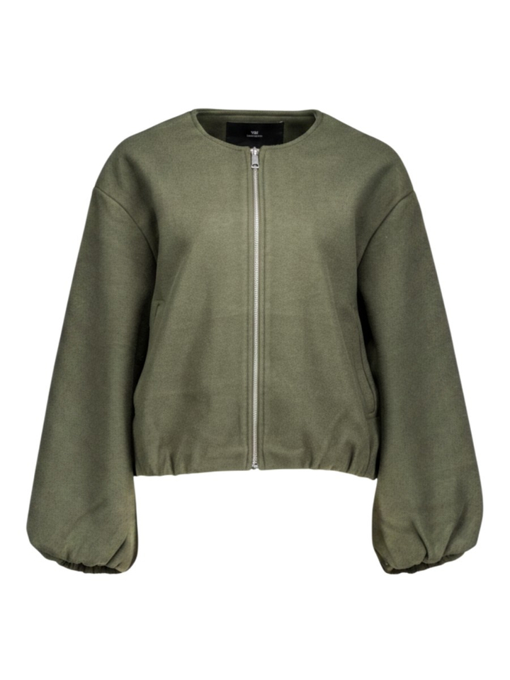 Donkergroene jas Bomber Withblack
