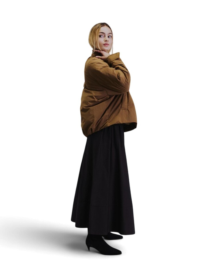 Camel kleurige bomberjas Grappy Bomber Withblack
