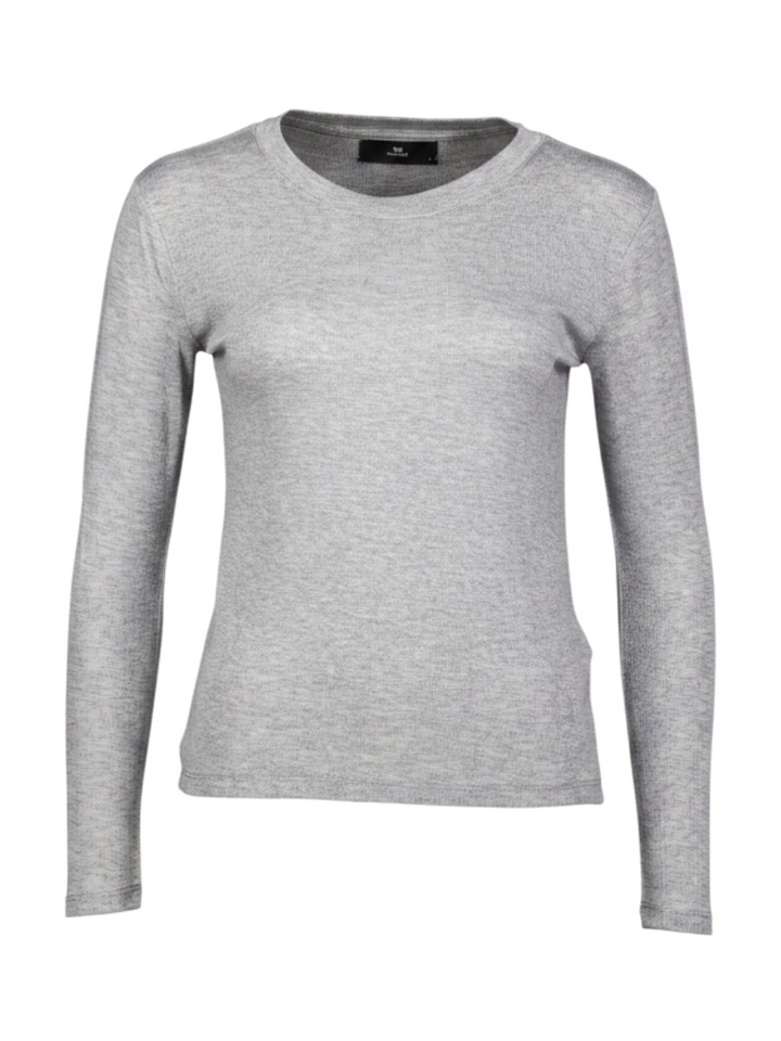 Grijze T-shirt met lange mouwen Josephine LS Tee Withblack