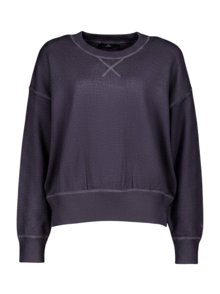 Donkerblauwe trui met ronde hals Margot LS Withblack