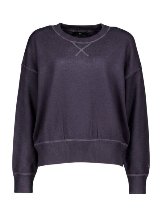 Donkerblauwe trui met ronde hals Margot LS Withblack