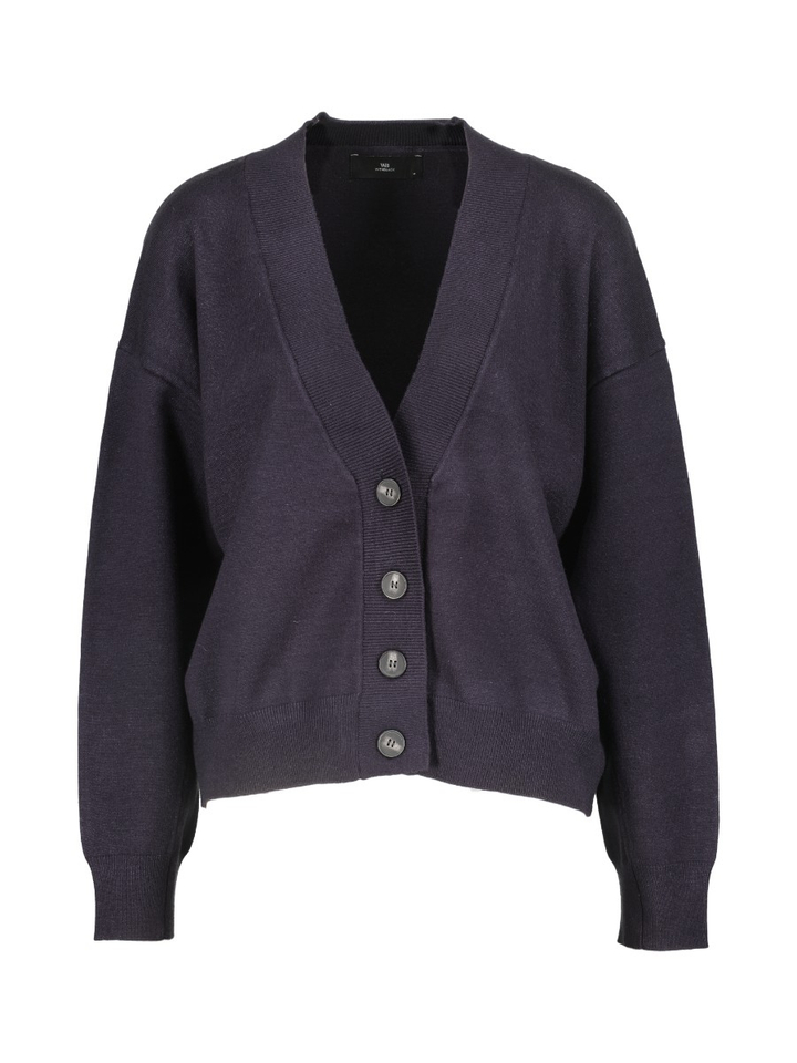 Donkerblauwe cardigan Margot LS Cardigan Withblack