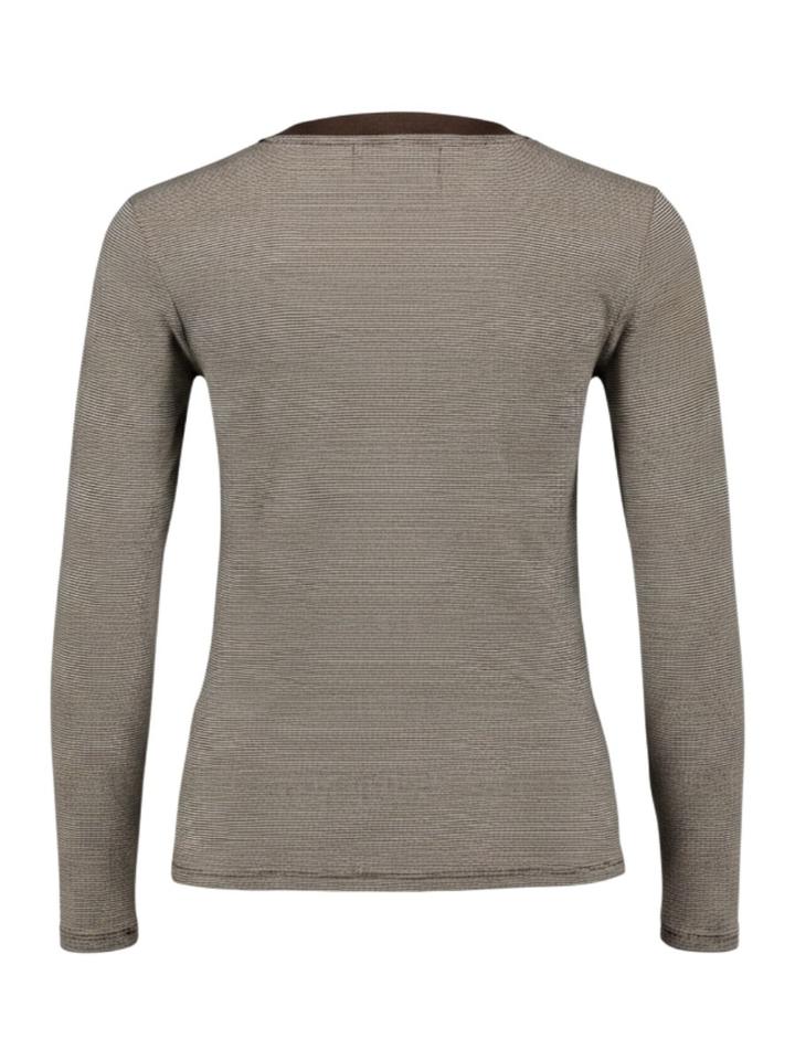 Bruine gestreepte T-shirt met lange mouwen Withblack