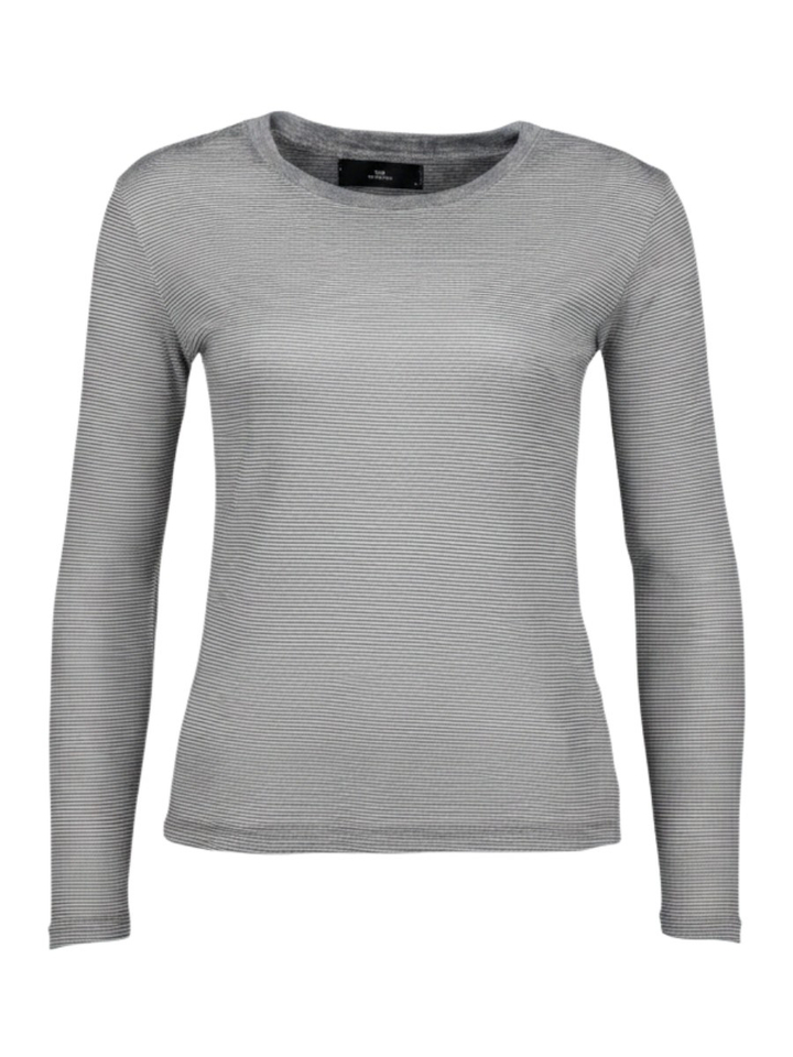 Grijs gestreepte t-shirt met lange mouwen Withblack