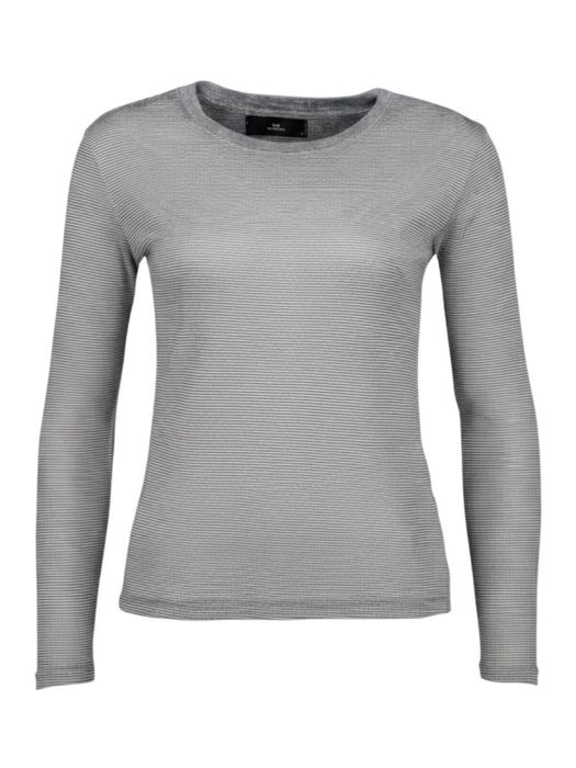Grijs gestreepte t-shirt met lange mouwen Withblack