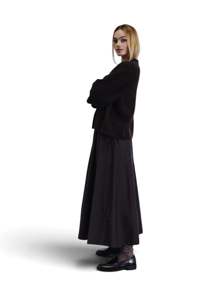 Donkerbruine gebreide gilet Withblack