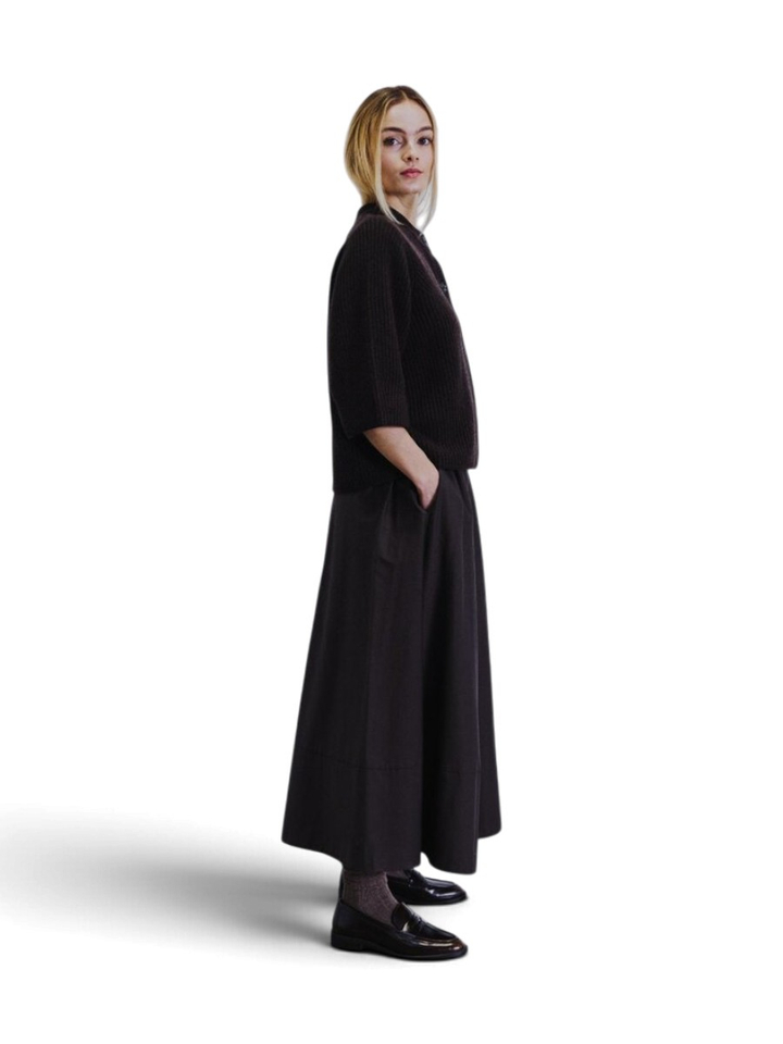 Donkerbruine gebreide gilet Withblack