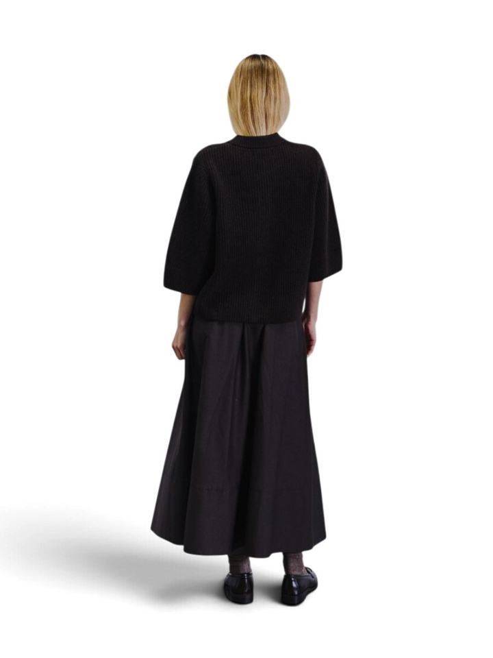 Donkerbruine gebreide gilet Withblack