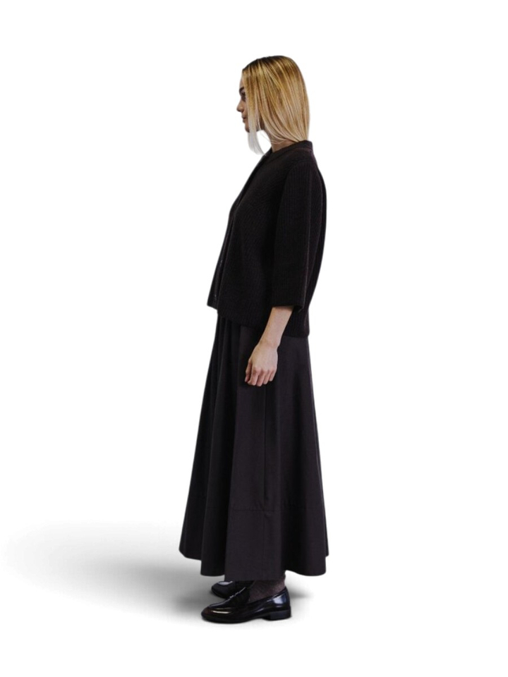 Donkerbruine gebreide gilet Withblack