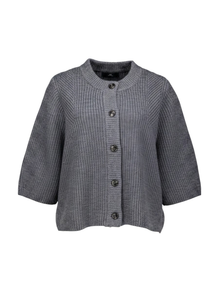 Donkergrijze gebreide gilet Withblack