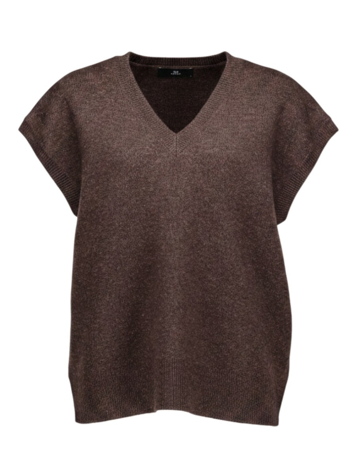 Donkerbruine debardeur in wol Cooper Slipover Withblack