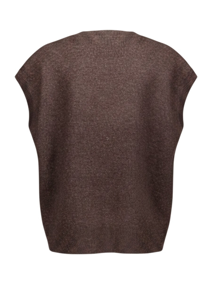 Donkerbruine debardeur in wol Cooper Slipover Withblack