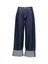 Donkerblauwe wide fit jeans met omslag Withblack