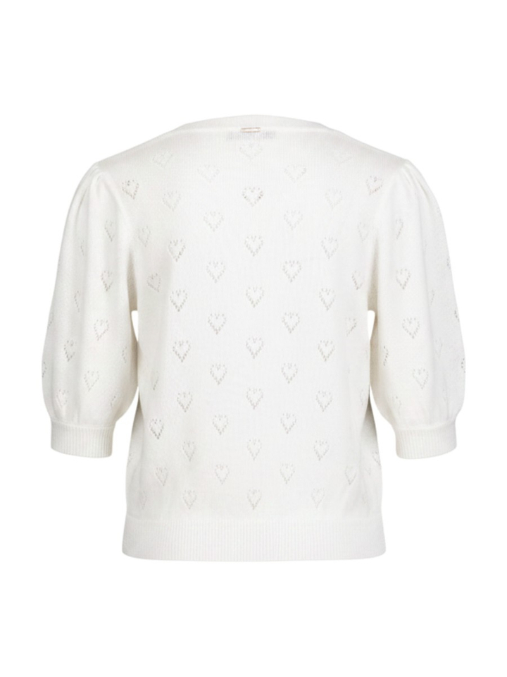 Ecru trui met hartjes patroon Twinset 
