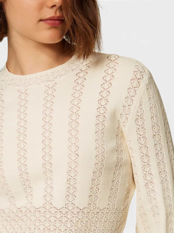 Creme kleurige gehaakte pull Twinset
