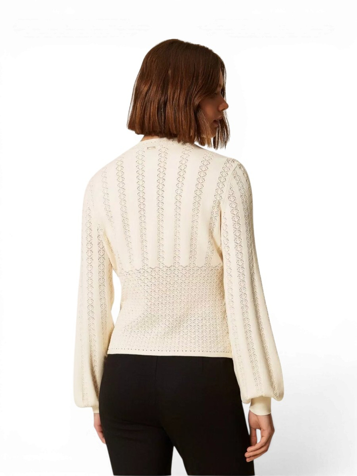 Creme kleurige gehaakte pull Twinset