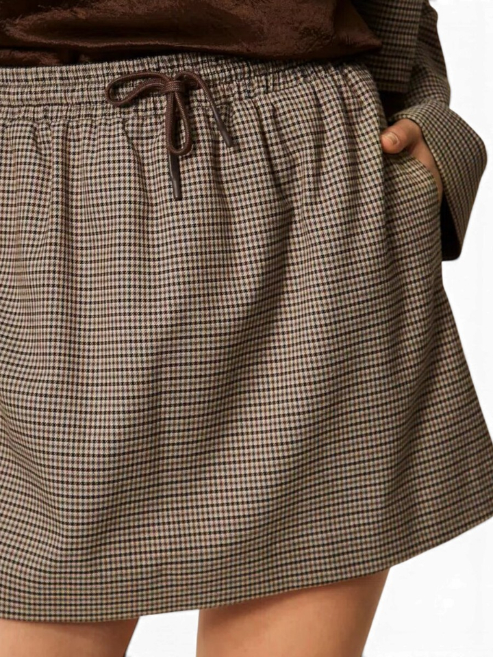Beige geruite rok Twinset Milano