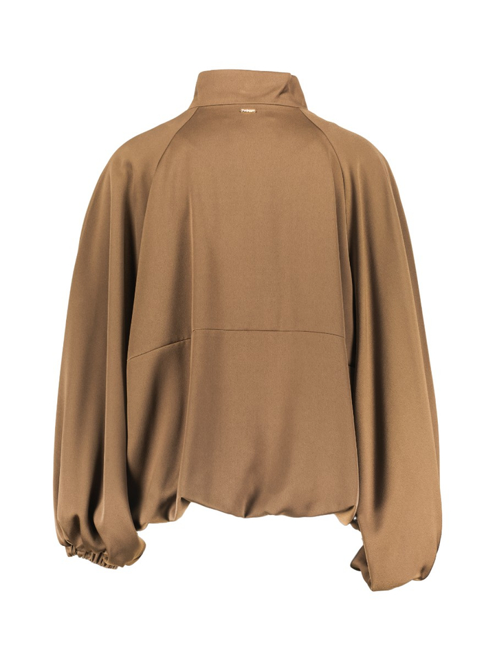 Bruine jas met wijde mouw Twinset 
