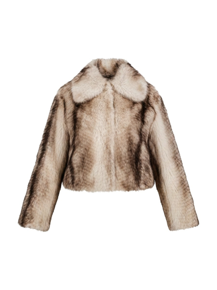 Bruine jas in imitatiebont Twinset