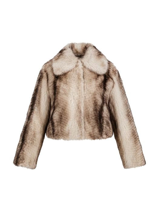 Bruine jas in imitatiebont Twinset
