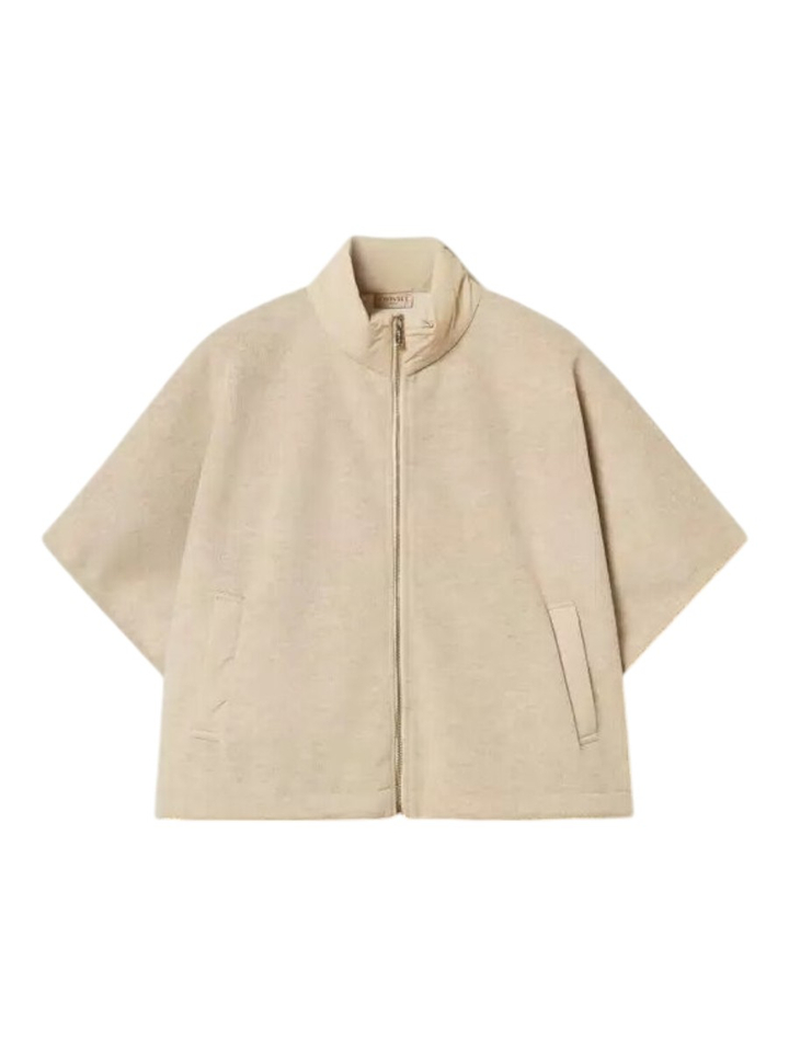 Beige oversized cardigan met rits Twinset