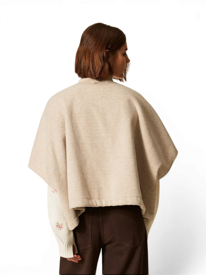 Beige oversized cardigan met rits Twinset