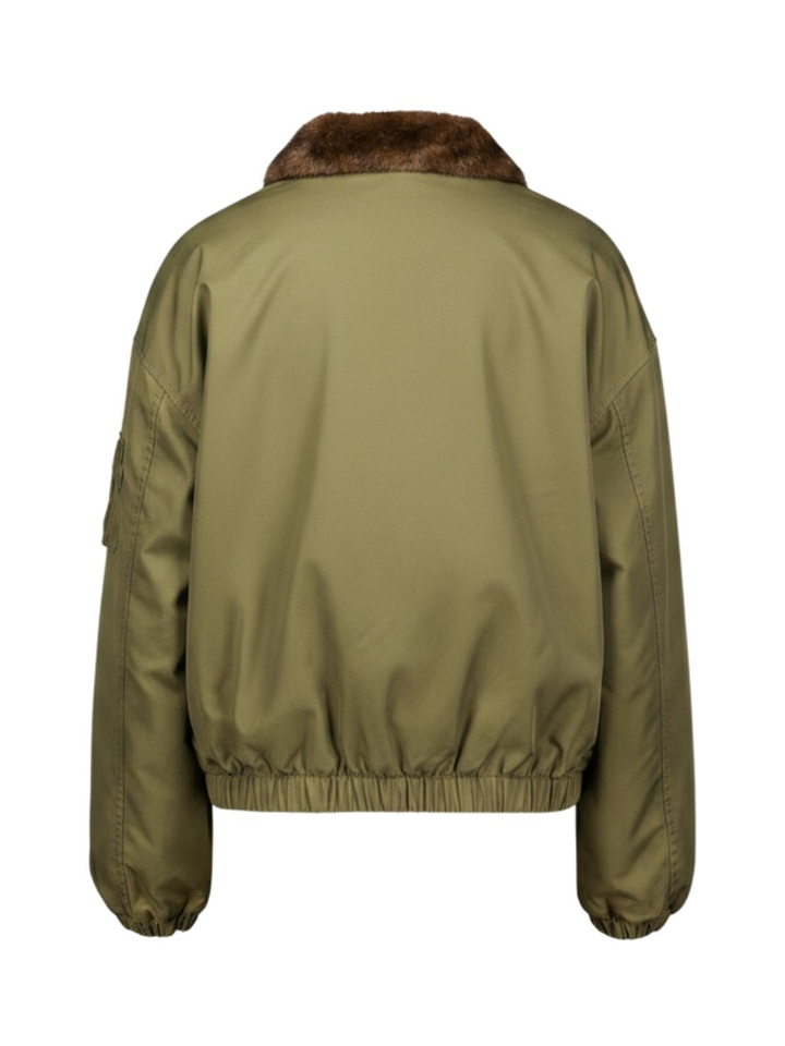 Groene jas met faux fur binnenkant ELEH