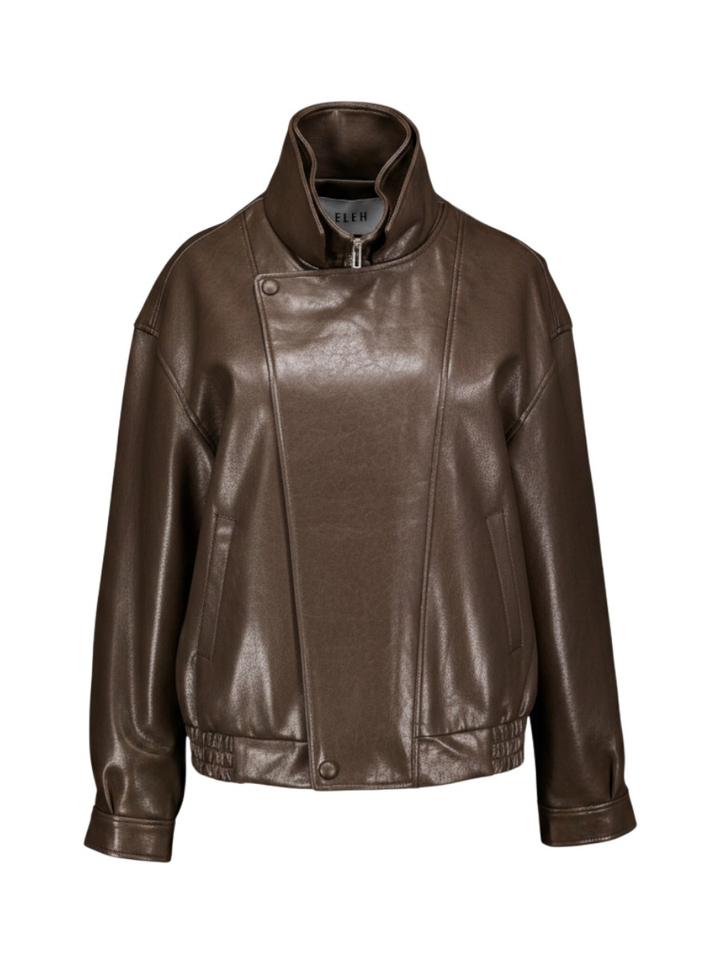 Bruine jas in lederlook Eleh