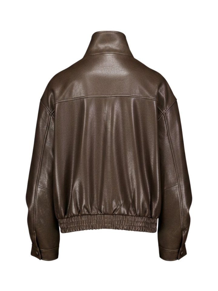 Bruine jas in lederlook Eleh