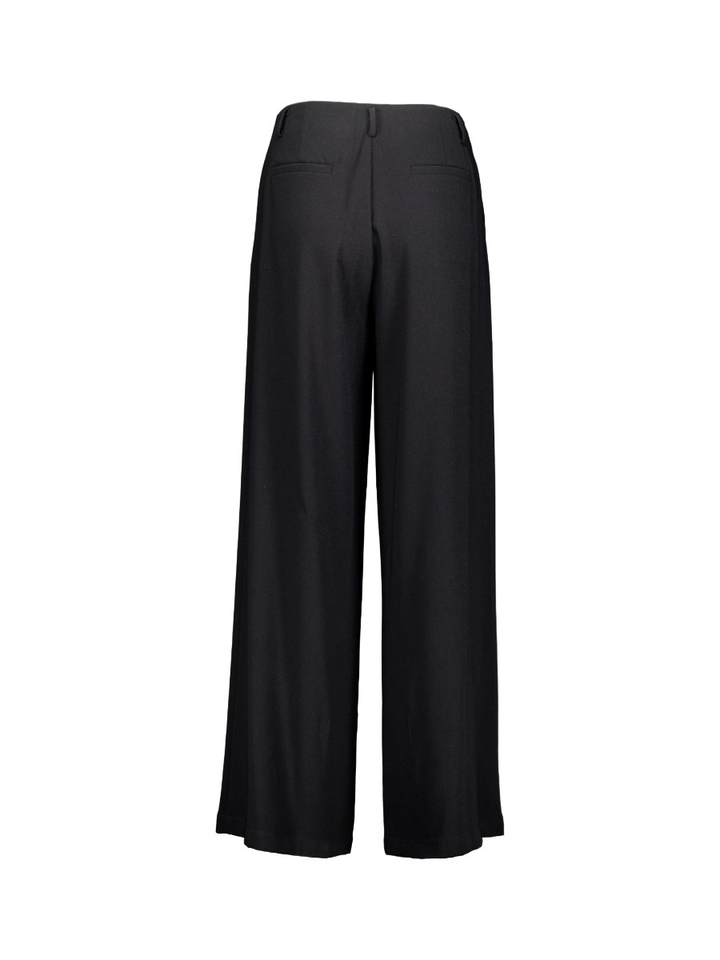 Zwarte wijde broek met bandplooi Eleh