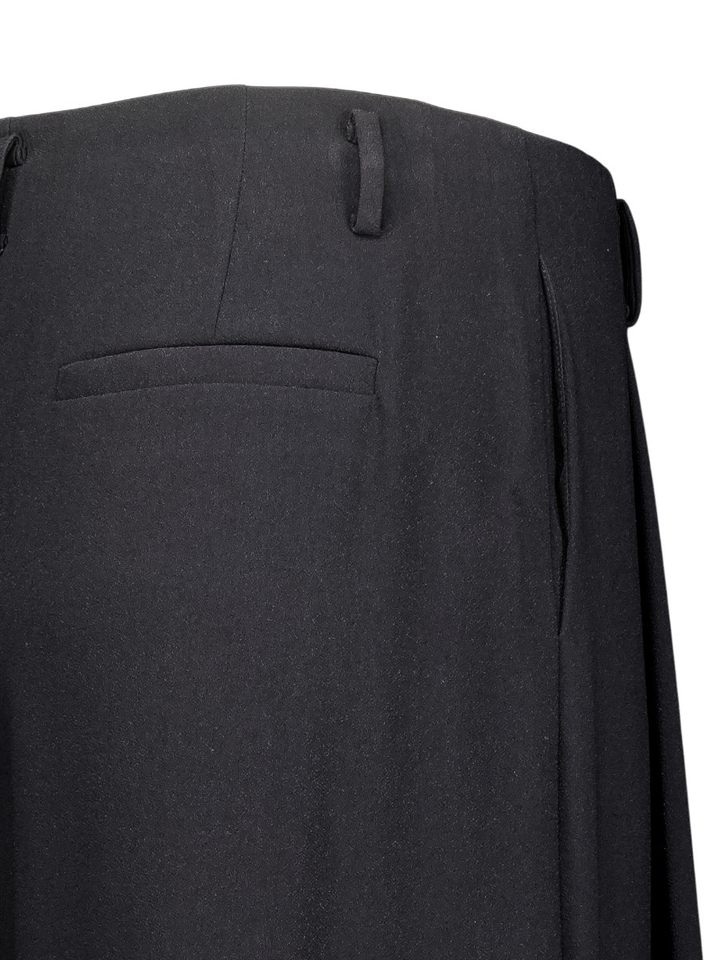 Zwarte wijde broek met bandplooi Eleh