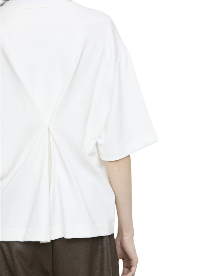 Witte t-shirt met knoopdetail Eleh