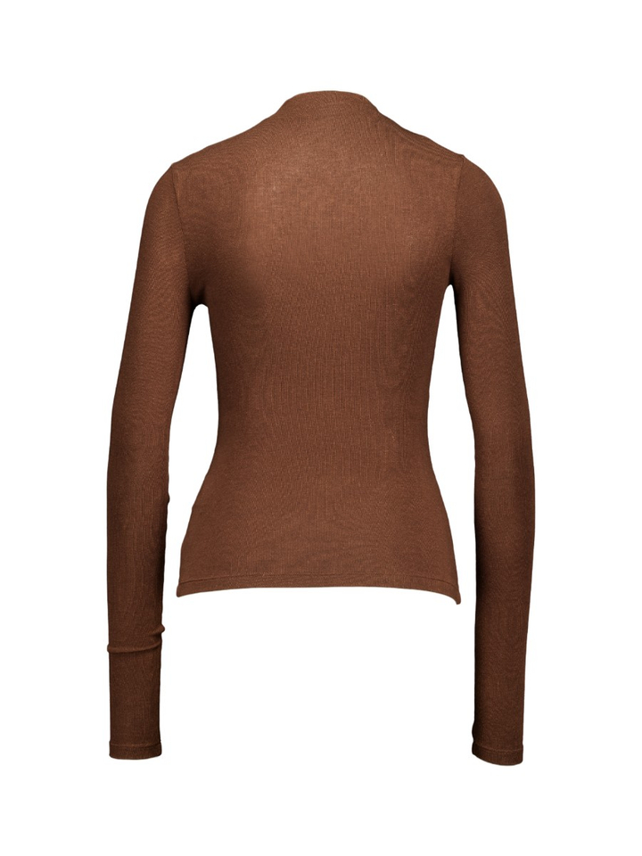 Donkerbruine fijne pull Eleh