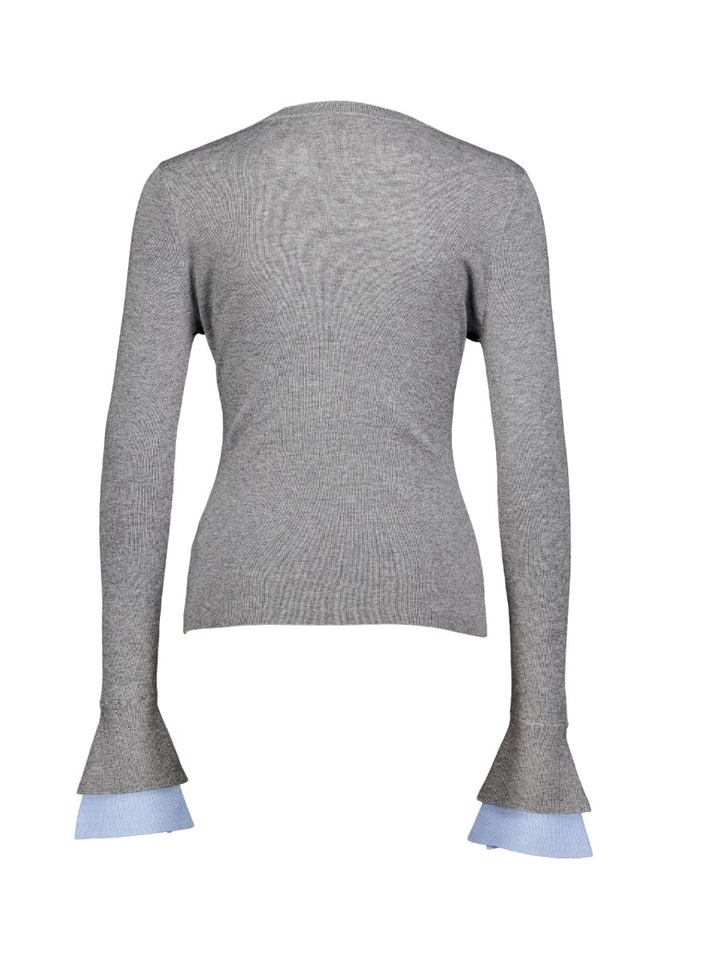 Grijze casual trui met mouw detail Eleh