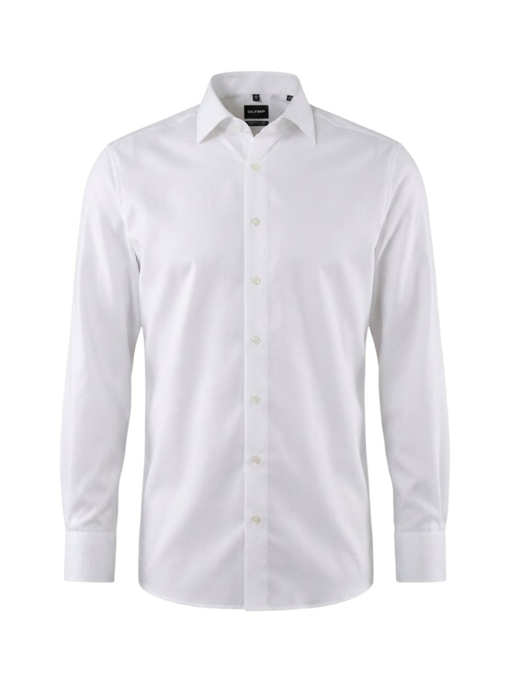 Wit katoenen hemd (comfort fit) met lange mouwen Olymp