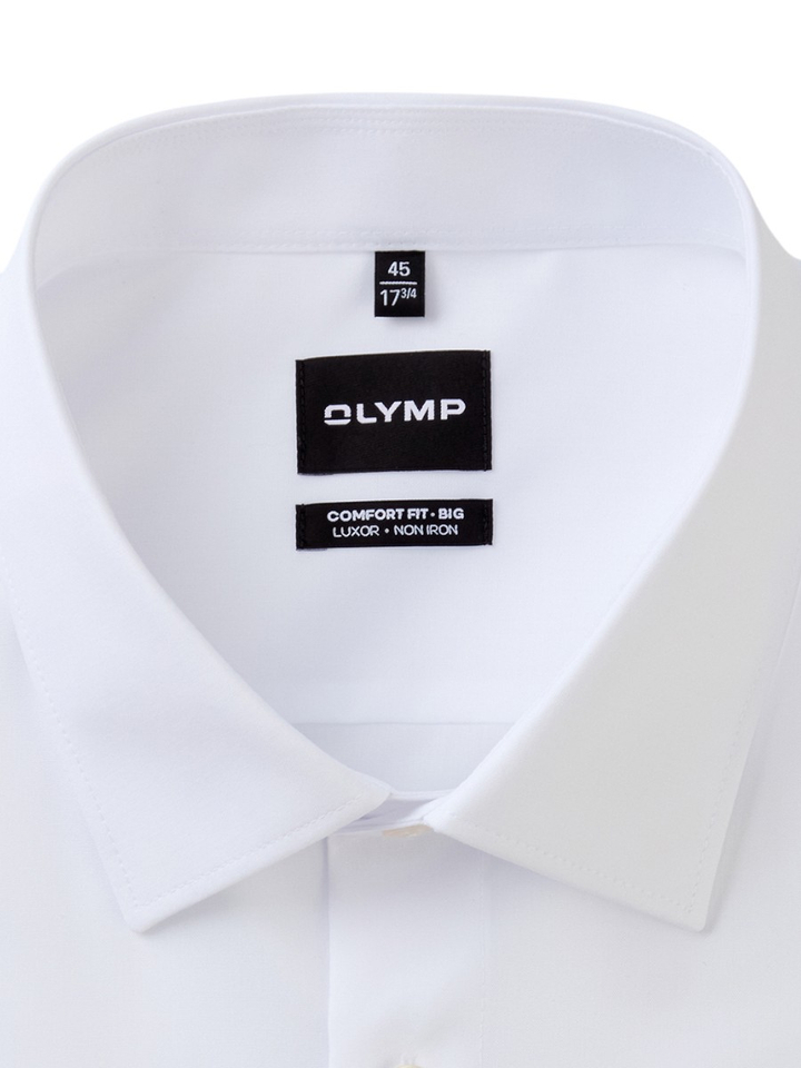 Wit katoenen hemd (comfort fit) met lange mouwen Olymp
