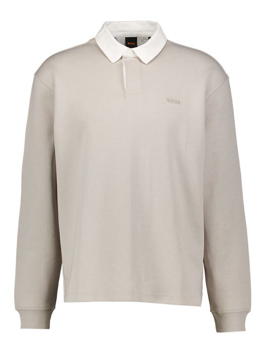 Grijze sweater met witte polo kraag Pe exis Hugo Boss